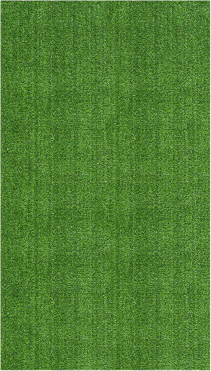 Ottomanson Artificial Grass Turf 6'6" x 16' Indoor Outdoor Faux Grass Rug with Drainage Holes, Customizable with Extra Long Size Options, Perfect for Patio Lawn Balcony Weddings Photoshoot Backdrop