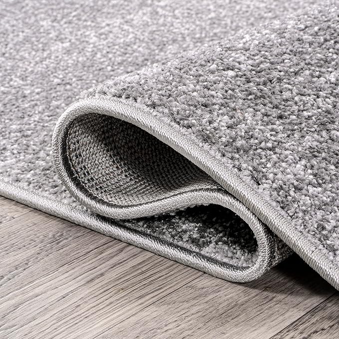 JONATHAN Y Haze Solid Low-Pile Gray Runner Rug 2x12, Coastal,Bohemian,Minimalist,Classic, Easy-Cleaning for Living Room,Bedroom,Kitchen,Pet Friendly,Non-Shedding (SEU100A-212)