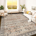 Istana Rugs 9x12 - Charcoal Olive Bedroom Rug - Washable Area Rugs 9x12 Living Room - Stain Resistant Machine Washable Rugs - Eco-Friendly Dining Room Area Rug - 9 x 12 Area Rugs for Living Room