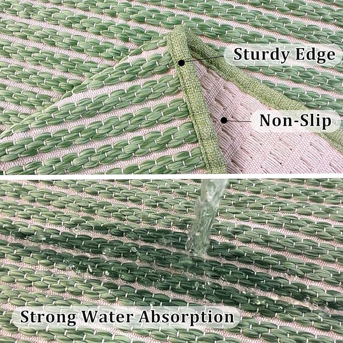 Braided Hallway Runner Rug,Super Absorbent Kitchen Mats for Floor,Non Slip Washable Kitchen Rugs,Quick Dry Boho Entryway Runner Rugs for Bathroom,Hallyways,Bedroom,24"x72",Sage Green
