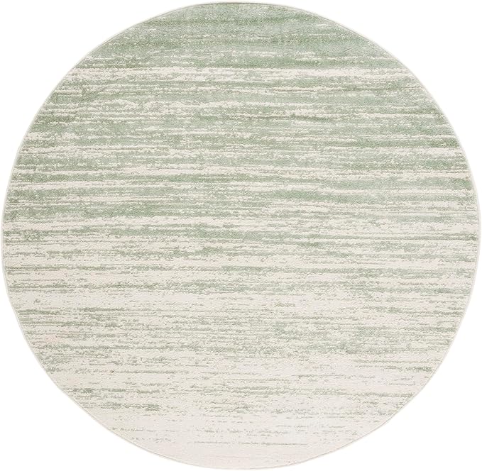 SAFAVIEH Adirondack Collection Area Rug - 6' Round, Sage & Ivory, Modern Ombre Design, Non Shedding & Easy to Clean, Ideal for Living Room, Bedroom, Office, Dining Space (ADR113X)