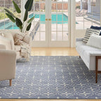 Nourison Home Nourison Essentials Blue Ivory 8' x 10' Area Rug - Easy Clean, Non Shedding, Bed Room, Living Room, Dining Room, Kitchen (8' x 10')