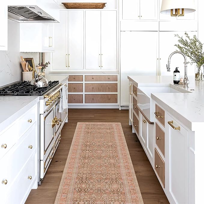 Fame Living Washable Area Rug. Modern Farmhouse. Vintage. Turkish. Bohemian. Distressed. Oriental. Traditional. Rugs for Living Room. Dining. Bedroom. Office. Entryway. Foyer. (860TT, 2'5" x 6'5")