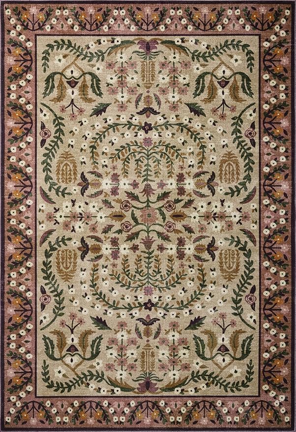 Loloi Rifle Paper Co. Canopy Collection CNP-03 Aubergine 6'-0" x 9'-0" Area Rug