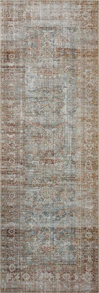 Loloi Chris Loves Julia Jules Collection JUL-05 Lagoon/Brick 8'-6'' x 11'-6'', .13" Pile Height, Area Rug