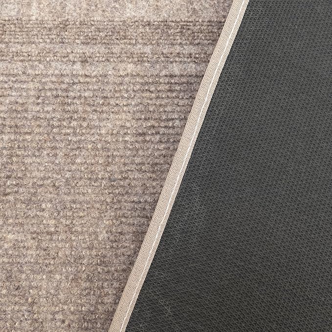 English Home Custom Size Anti Slip Striped Design Light Weight Durable TPR Backing Thin Pile Runner Rug (26" x 3')