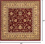 Unique Loom Voyage Collection Traditional Oriental Classic Intricate Design Area Rug (5' 0 x 5' 0 Square, Red/Gold)