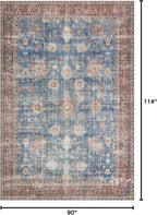Loloi Loren Collection LQ-01 Blue/Brick 7'-6" x 9'-6" Area Rug