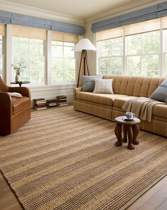 Loloi Chris Loves Julia Judy Collection JUD-06 Natural/Chocolate 8'-6" x 11'-6" Area Rug