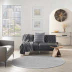Nourison Home Nourison Essentials Silver Grey 6' x Round Area Rug - Easy Clean, Non Shedding, Bed Room, Living Room, Dining Room, Kitchen (6' x Round)