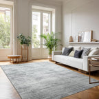 Light Gray Rug 5x7 for Dining Room Table Low Pile Non Slip Washable Area Rugs for Bedroom Aesthetic Abstract Grey Floor Large Carpet for Living Room Dorm