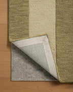 Loloi Leanne Ford Craven Collection CVN-01 Light Olive/Oatmeal 2'-6" x 7'-6" Runner Rug Geometrical, Patterned, Neutral, Hallway, Kitchen, Mudroom, and Bathroom
