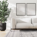 CAMILSON Micro Loop Rug 5x7 Modern Luxury Geometric Moroccan Diamond Area Rugs Soft High and Low Pile Stain Resistant Easy-Cleaning Non-Shedding for Living Room Office Indoor Carpet (5 x 7 White-Gray)