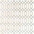 Unique Loom Marilyn Monroe Glam Collection Area Rug - Trellis (7' 10" Square, White Silver/ Silver)