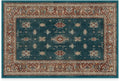 RUGGABLE Washable Vintage Area Rug – Verena Teal Blue 2x3, Stain-Resistant, Non-Slip – Small Machine Washable Rugs for Living Room, Bedroom, Hallway, Entryway & Bathroom–with Standard Pad