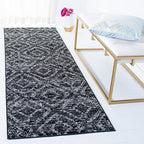SAFAVIEH Adirondack Collection Runner Rug - 2'6" x 6', Black & Ivory, Modern Diamond Distressed Design, Non-Shedding & Easy Care, Ideal for High Traffic Areas in Living Room, Bedroom (ADR131A)