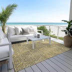 Addison Rugs Chantille ACN591 Gold 3' x 5' Indoor Outdoor Area Rug, Easy Clean, Machine Washable, Non Shedding, Bedroom, Living Room, Dining Room, Kitchen, Patio Rug