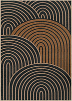 Lahome Modern Rainbow Easy Jute Carpet, Washable Rugs 5x7 for Living Room Black Farmhouse Dining Room Rug, Contemporary Natural Throw Mat Non Slip Floor Carpet for Office RV Patio