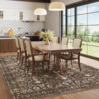 5X7 Area Rugs for Living Room, Soft Rugs Brown Washable Rug, Indoor Vintage Rugs for Bedroom Home Office Laundry, Rubber Backed Non Slip Low Pile Carpet, Dark Brown
