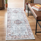 Bloom Rugs Caria Washable Non-Slip 10 ft Runner - Beige/Brown Traditional Runner for Entryway, Hallway, Bathroom, and Kitchen - Exact Size: 2'6" x 10'