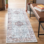 Bloom Rugs Caria Washable Non-Slip 12 ft Runner - Beige/Brown Traditional Runner for Entryway, Hallway, Bathroom, and Kitchen - Exact Size: 2'6" x 12'