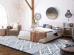 SAFAVIEH Area Rug 8x10 - Tulum Collection - Large - Ivory & Navy, Moroccan Boho Tribal Design, Non-Shedding & Easy to Clean, Ideal for Living Room, Bedroom, Dining Space (TUL272D)