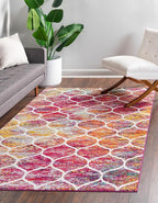 Rugs.com Lattice Frieze Collection Rug – 8' x 10' Multi Medium Rug Perfect for Living Rooms, Large Dining Rooms, Open Floorplans