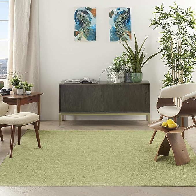 Nourison Home Nourison Essentials Green 5' x Square Area Rug - Easy Clean, Non Shedding, Bed Room, Living Room, Dining Room, Kitchen (5' x Square)