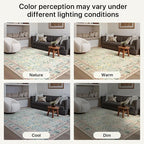 Bavni Area Rugs for Living Room, 5x7 Area Rugs Non-Slip Washable，Ultra-Thin Aesthetic Boho Rug for Bedroom Dinning Room Office, Pink