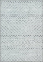 GLN Rugs Contemporary Collection - Machine Washable Area Rug, Contemporary Washable, Non Slip, Low Pile Chenille Rug, Living Room, Bedroom, Kitchen Rug (9' x 12' Gray 0166)