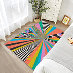 Abstract Rug - 4x6 Rug, Colorful Graffiti Art Area Rugs, Hippie Aesthetic Funky Low Pile Stain Resistant Floor Carpets House Decor #C083