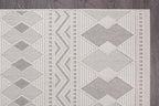 CAMILSON Micro Loop Rug 4x6 Modern Luxury Geometric Boho Diamond Area Rugs Soft High and Low Pile Stain Resistant Easy-Cleaning Non-Shedding for Living Room Office Indoor Carpet (4 x 6 / White - Gray)
