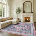 Fame Rugs Turkish Rug. Washable Vintage Oriental Antique Inspired Traditional Doormat Small Modern Area Rugs Luxury Entryway Entry Bedroom Bathroom Kitchen (399TN, 5'9 x 8'9)