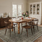 6x9 Area Rug Machine Washable Boho Rug for Living Room,Ultra-Thin Low Pile Carpet,Lightweight Indoor Printed Rug,Non Slip Floral Area Rug for Bedroom, Dining Room, Home Office,Vintage Sage Green