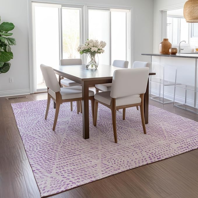 Addison Rugs Chantille ACN591 Purple 5' x 7'6" Indoor Outdoor Area Rug, Easy Clean, Machine Washable, Non Shedding, Bedroom, Living Room, Dining Room, Kitchen, Patio Rug