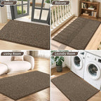 BEQHAUSE 2x3 Entryway Rug Indoor Door Mat Non-Slip Washable, Hallway Rugs Absorbent & Stain Resistant Hall Carpet Runner Rugs for Entryway, Front Door Floor Mats Laundry Room Rugs for Entry, Brown