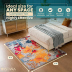 Istana 5x7 Area Rug - Multi Colors Rugs for Living Room 5x7 - Foldable Rugs for Bedroom - Stain Resistant Washable Rug - Eco-Friendly Boho Area Rugs - Easy to Clean Living Room Rug
