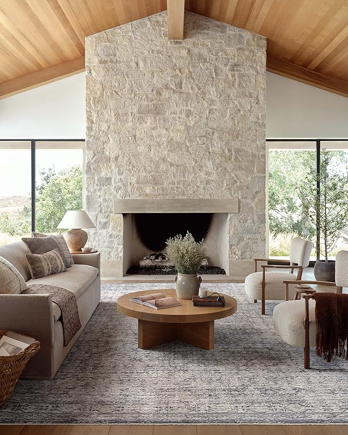 Loloi Amber Lewis Alie Collection ALE-03 Charcoal/Dove 11'-6'' x 15'-7'', .13'' Pile Height, Area Rug
