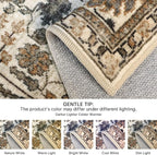 Bavni 2x6 Rug Runners for Hallways, Washable Runner Rug Non Slip,Vintage Floral Print Style Rugs for Bedroom-Lightweight Low Pile Carpet for Hallways Bathroom, Dark Espresso