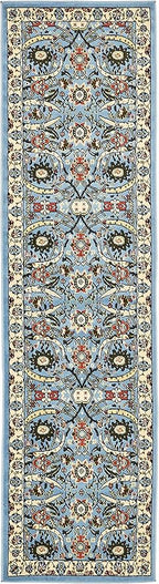 Unique Loom Espahan Collection Area Rug - Cape Cod (2' 7" x 10' Runner, Blue/ Black)
