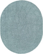 Unique Loom Solid Shag Collection Area Rug (7' 10" x 10' Oval, Light Slate Blue)