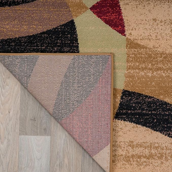 Rugshop Contemporary Abstract Circles Perfect for high Traffic Areas of Your Living Room,Bedroom,Home Office,Kitchen Easy Cleaning Runner Rug 2' x 7'2" Multi