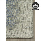 FH Home Outdoor Rug - Waterproof Easy to Clean Stain Resistant - Patio Indoor Outdoor Porch Deck Balcony Entryway - Ombre Modern - Dhruva - Blue - 4' x 6'