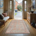 GLN Rugs Traditional Collection - Machine Washable Area Rug, Traditional Washable, Non Slip, Low Pile Chenille Rug, Living Room, Bedroom, Kitchen Rug (2'6" x 7' Terra/Multicolor 1153)