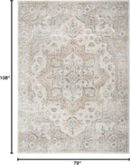 Nourison Home Astra Machine Washable Silver Grey 6'7" x 9' Area Rug - Easy Clean, Non Shedding, Bed Room, Living Room, Dining Room, Kitchen (7' x 9')