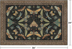 Small Black Entryway Rug - 2x3 Front Door Rug Indoor Entrance, Small Carpet for Kitchen Floor, Bathroom, Powder Room, Washable Low Pile Non Slip, Insect Print Home Décor