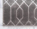 Unique Loom Glam Collection Area Rug - Trellis (10' x 14' 1" Rectangle, Gray Silver/ Silver)