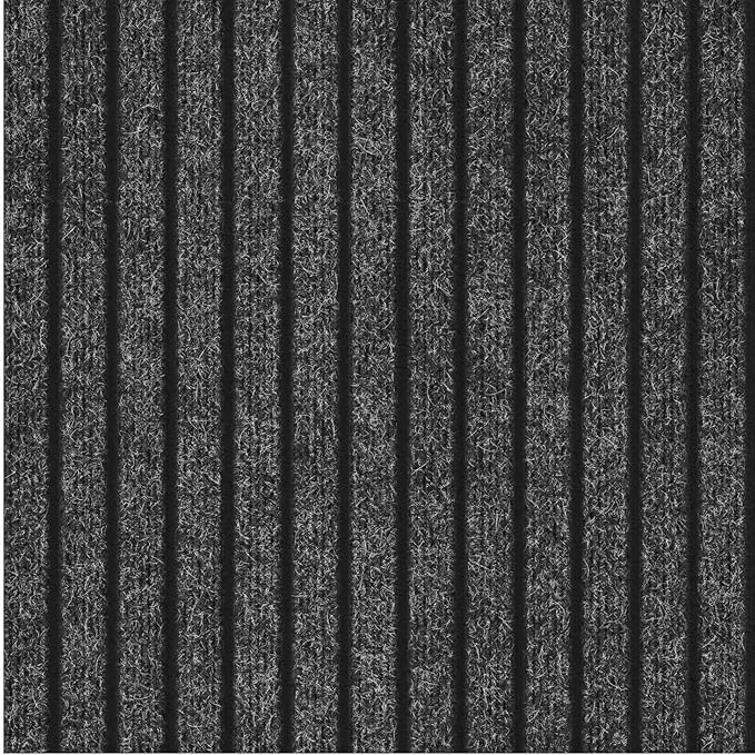 Ottomanson 2'7" x 19' Hallway Runner with Scraper Pile - Extra Durable Non-Slip Rug Mat for Indoor & Outdoor Use - Ideal for Kitchen, Entryway & Garage - High-Traffic Carpet, Black