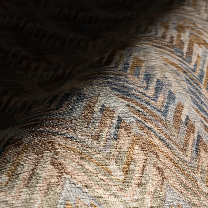 Dash & Albert Seneca Natural Machine Washable Rug, 6 X 9 Feet, Tan Geometric Pattern