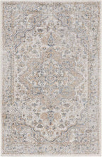 Nourison Home Astra Machine Washable Silver Grey 3'3" x 5' Area Rug - Easy Clean, Non Shedding, Bed Room, Living Room, Dining Room, Kitchen (3' x 5')